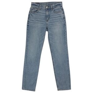 American Eagle Super High Rise Straight Jeans Women's Size 00 Light Wash Stretch